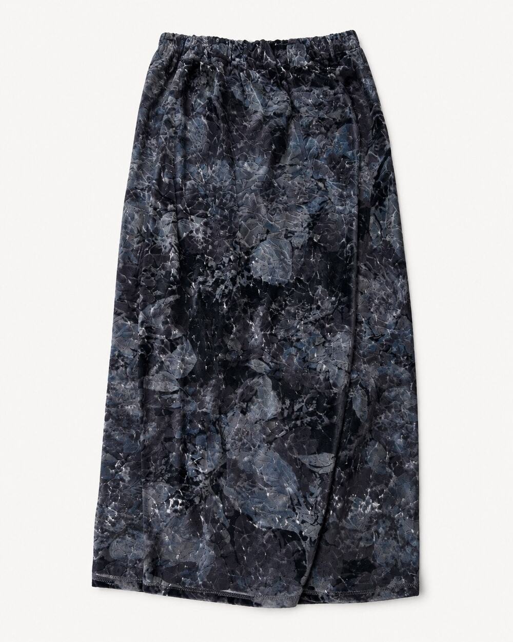 Velvet Maxi Skirt Black Blue Floral Burnout Stretch Boho Goth Evening Sz S